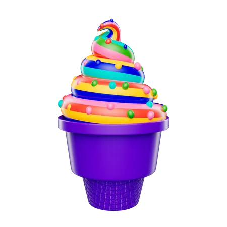 Lgbtq Ice Cream Cone  3D Icon