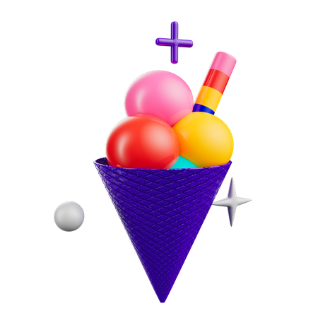 Lgbtq Ice Cream Cone  3D Icon