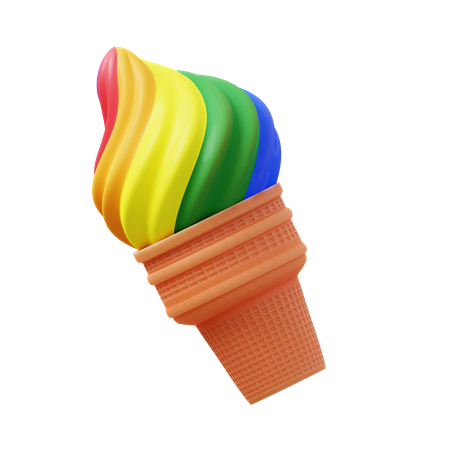 Lgbtq Ice Cream Cone  3D Icon