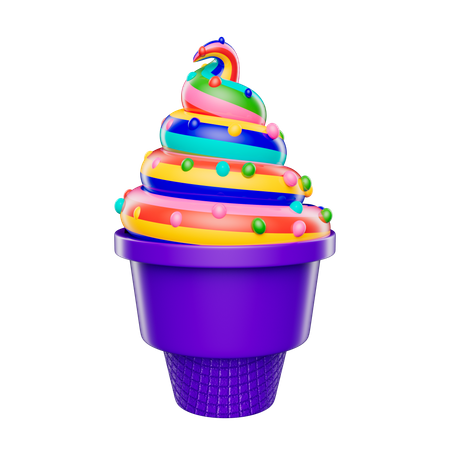 Lgbtq Ice Cream Cone  3D Icon