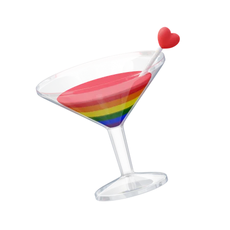 Lgbtq Martini  3D Icon