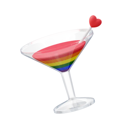 Lgbtq Martini  3D Icon