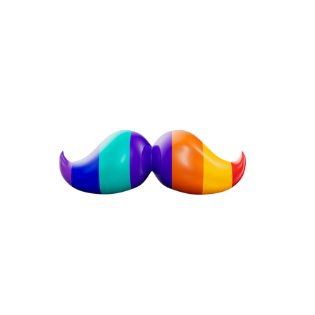 Lgbtq Mustache  3D Icon