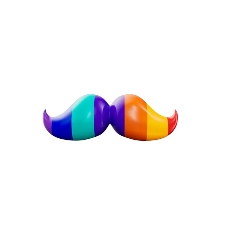 Lgbtq Mustache  3D Icon