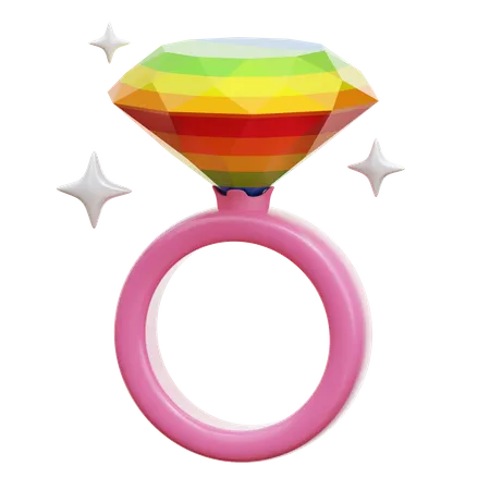 Lgbtq Ring  3D Illustration