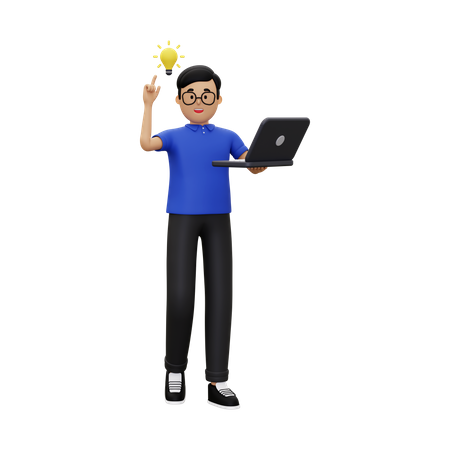 L'homme a une nouvelle idée d'entreprise  3D Icon
