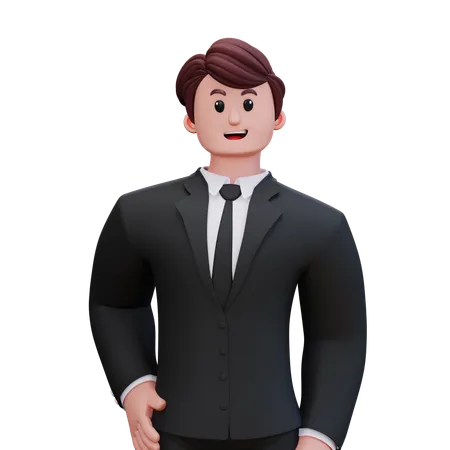 L'homme d'affaires est debout en toute confiance  3D Illustration