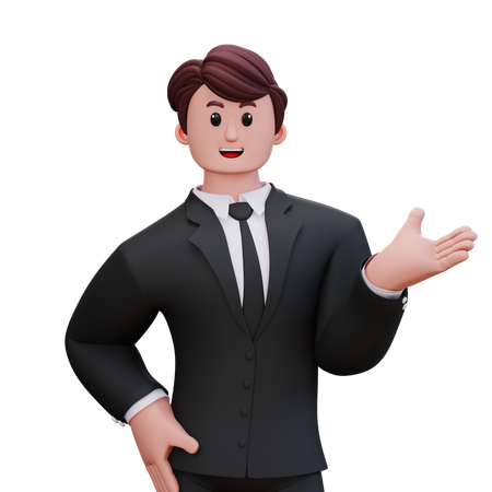 L'homme d'affaires navigue dans la direction  3D Illustration