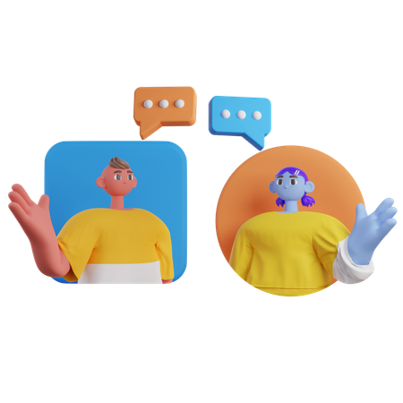 L’homme et la femme négocient entre eux  3D Icon