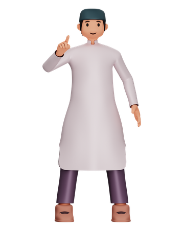 L'homme islamique pointe la pose  3D Illustration