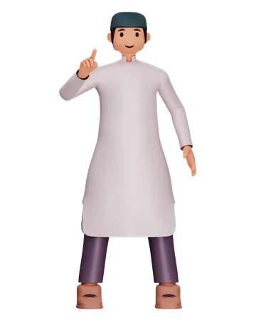 L'homme islamique pointe la pose  3D Illustration