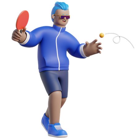 L'homme joue au tennis de table  3D Icon