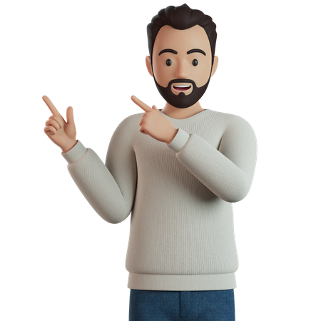 L'homme montre quelque chose  3D Icon
