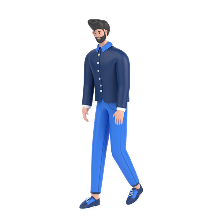 L'homme se sent frustré en marchant  3D Icon