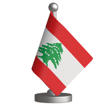 Drapeau de bureau du Liban  3D Icon