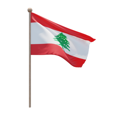 Mât de drapeau du Liban  3D Icon