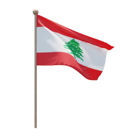 Mât de drapeau du Liban  3D Icon