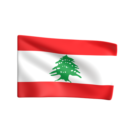 Libanon flagge  3D Icon