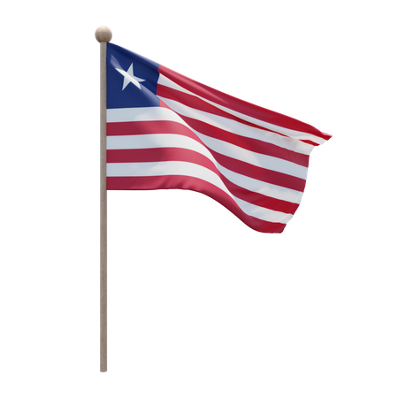 Liberia-Fahnenmast  3D Flag