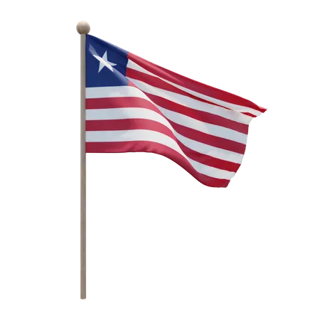 Liberia-Fahnenmast  3D Flag