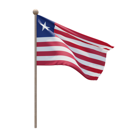 Liberia Flagpole 3D Illustration