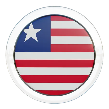Liberia Round Flag  3D Icon