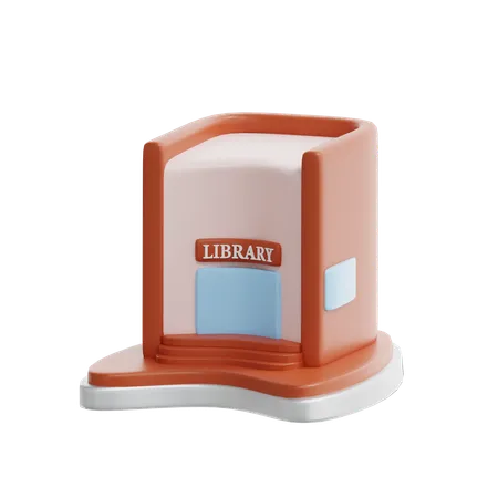 3 D Library Building 3D Icon