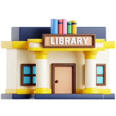 Library Building 3 D Icon 3D Icon