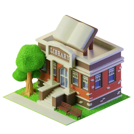 Library  3D Illustration