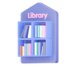 3d school library emoji