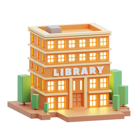 Library 3D Illustration