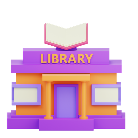 図書館の建物  3D Icon