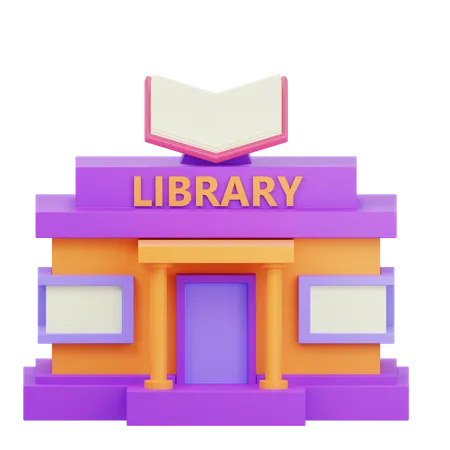 図書館の建物  3D Icon