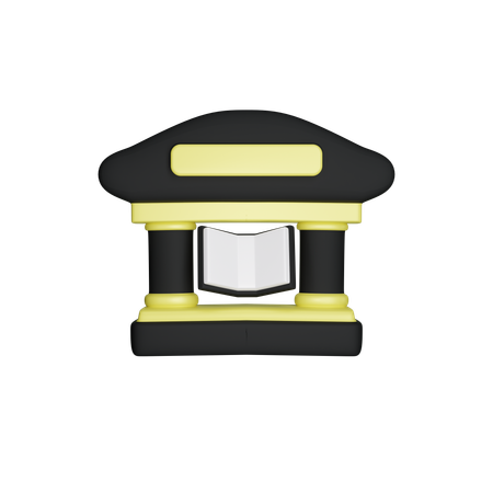 도서관 건물  3D Icon