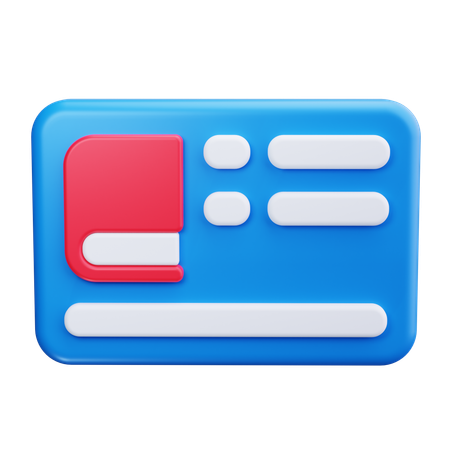 図書館カード  3D Icon