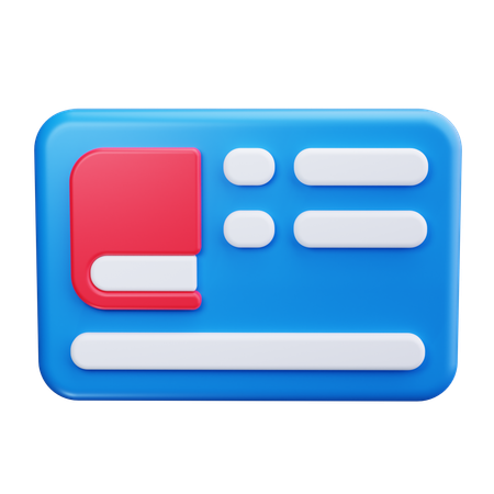 Library Card  3D Icon