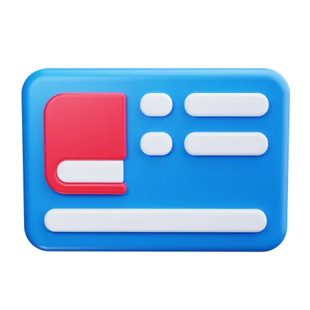 Library Card  3D Icon