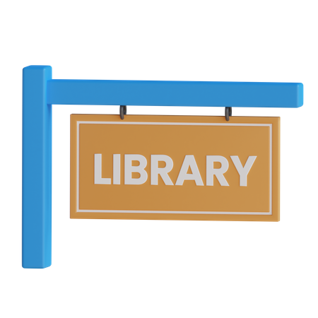 Library Sign  3D Icon