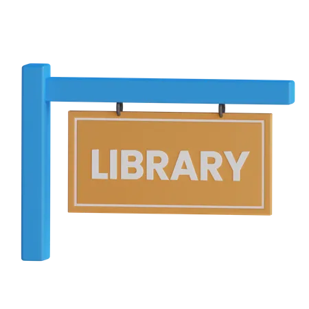Library Sign  3D Icon