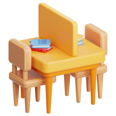 Library Table  3D Icon