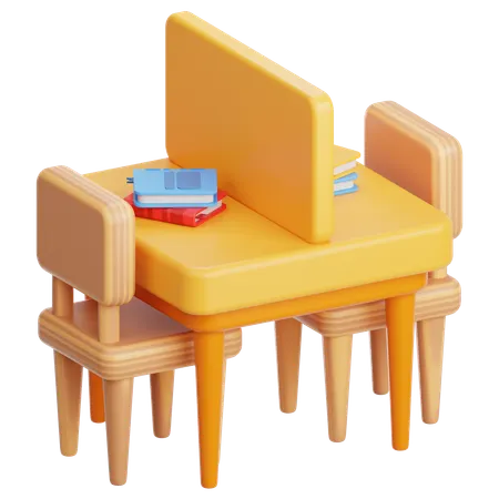 Library Table  3D Icon