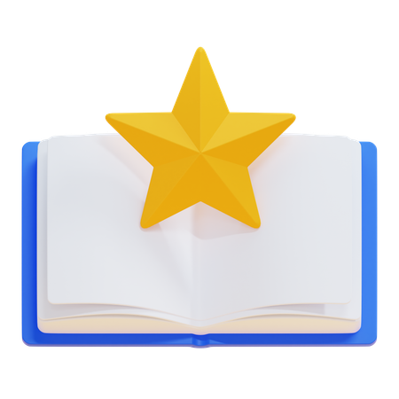 Libro abierto con estrellas  3D Icon