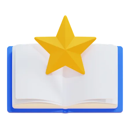 Libro abierto con estrellas  3D Icon