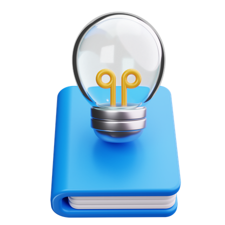 Libro con bombilla  3D Icon