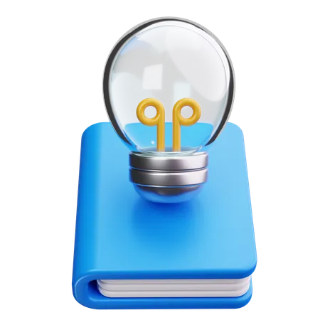 Libro con bombilla  3D Icon