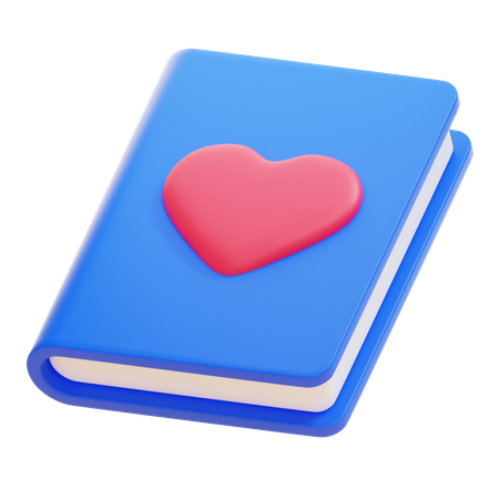 Libro con corazón  3D Icon