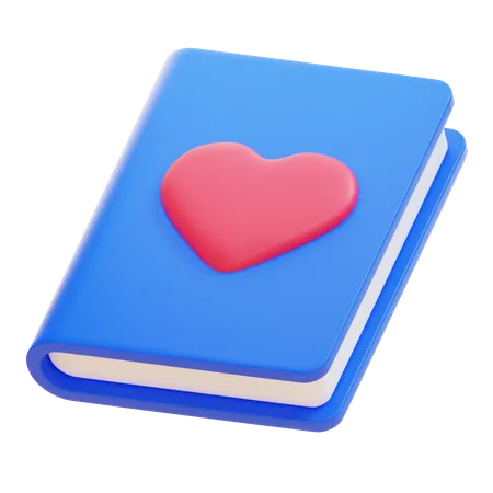 Libro con corazón  3D Icon