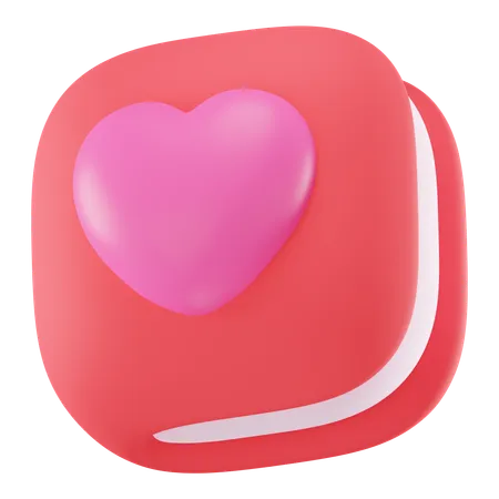 Libro de historia de amor  3D Icon