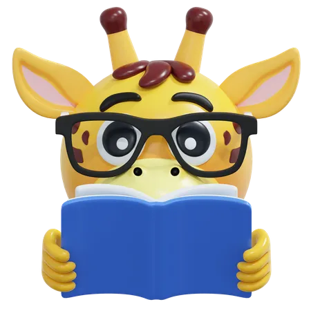 Libro de lectura de jirafa  3D Icon