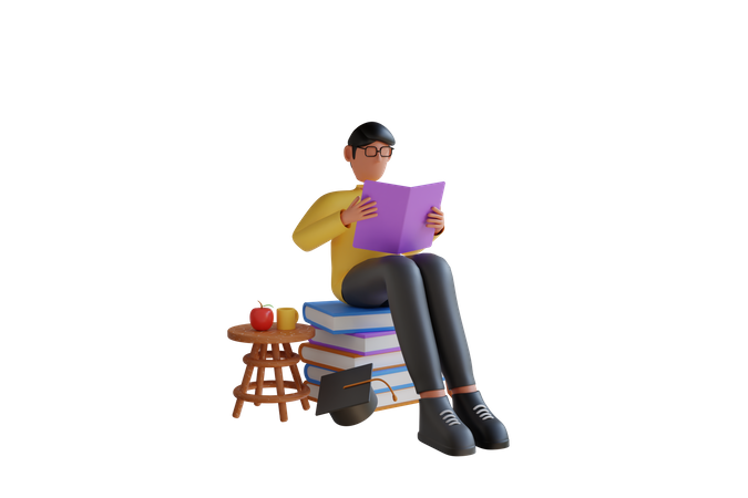 Libro de lectura de niño  3D Icon